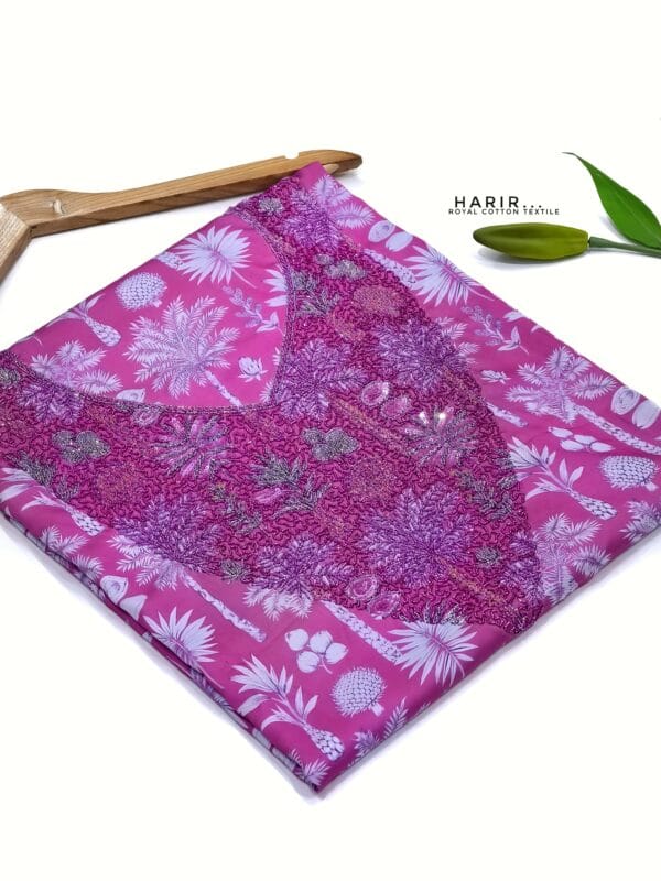 satin silk with hand work of kharaz